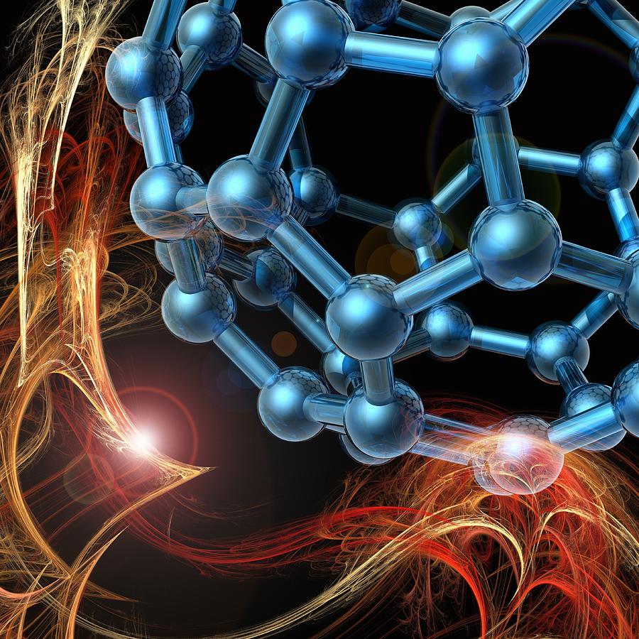 Buckyball Molecule, Artwork #22 Digital Art by Laguna Design