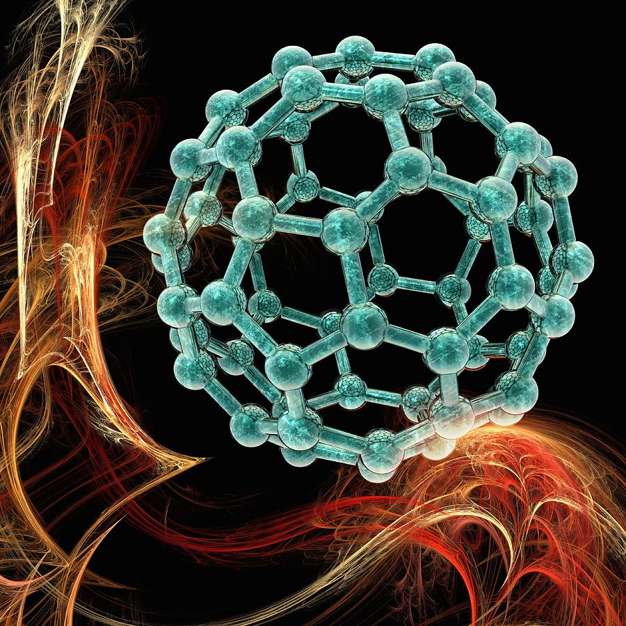 Buckyball Molecule, Artwork #23 Digital Art by Laguna Design