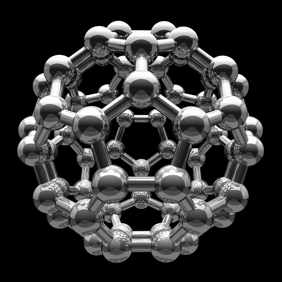Buckyball Molecule, Artwork #27 Digital Art by Laguna Design