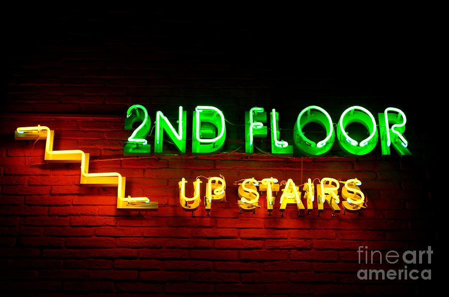 2nd Floor Upstairs Neon Photograph by Dean Harte