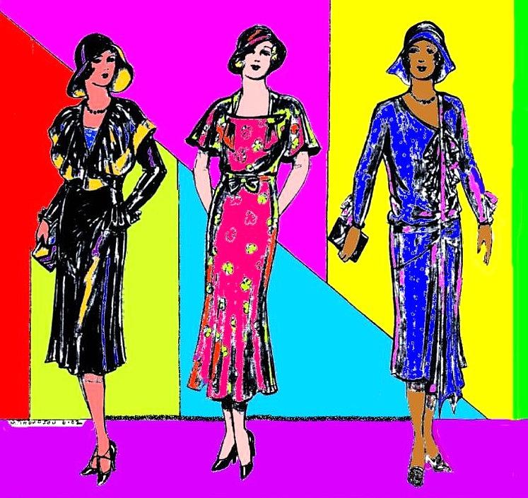 3 1930s Ladies Drawing by Mel Thompson