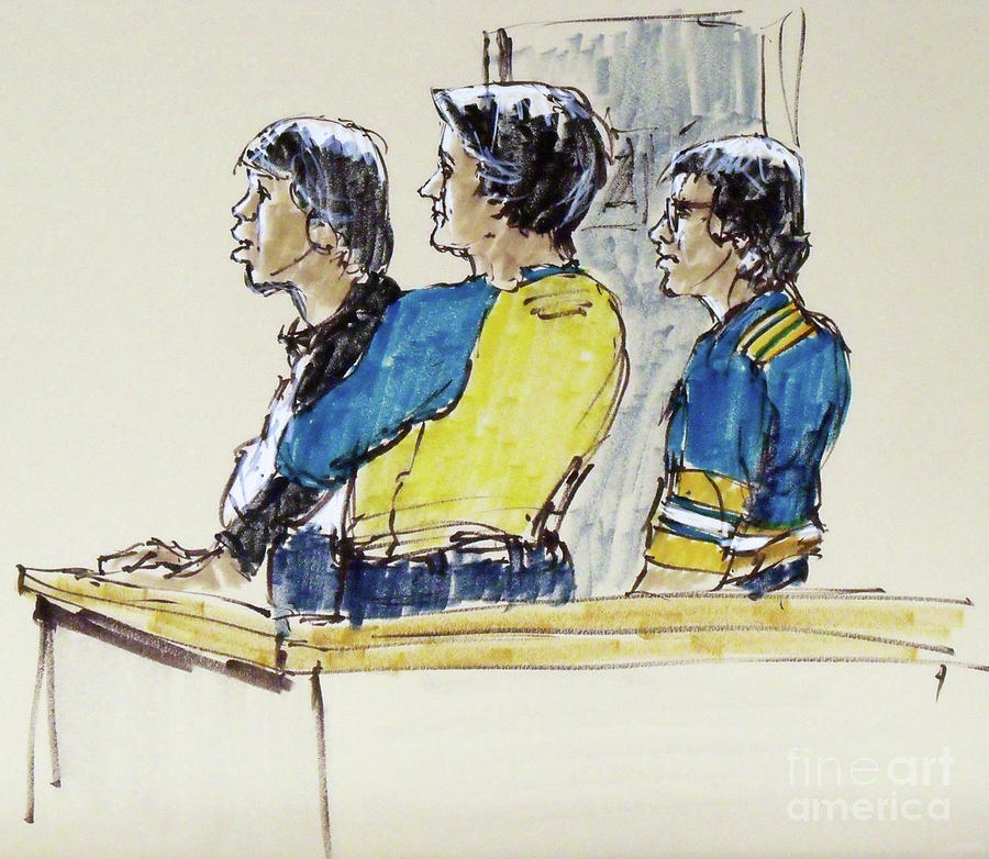 3 Accused Drawing by Armand Roy