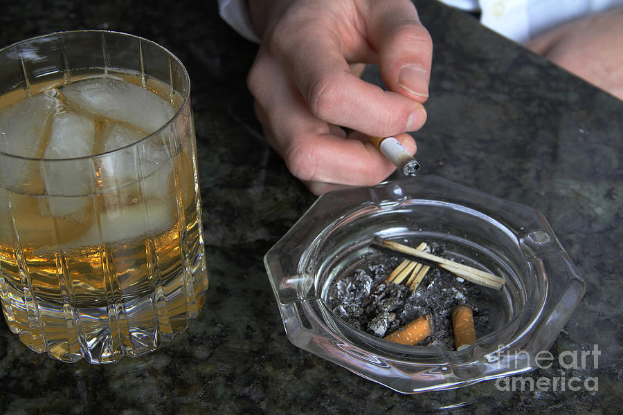 Alcohol And Cigarettes #3 Photograph by Photo Researchers