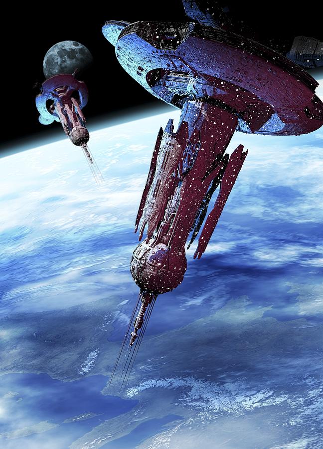 Alien Spaceship, Artwork #3 Digital Art by Victor Habbick Visions
