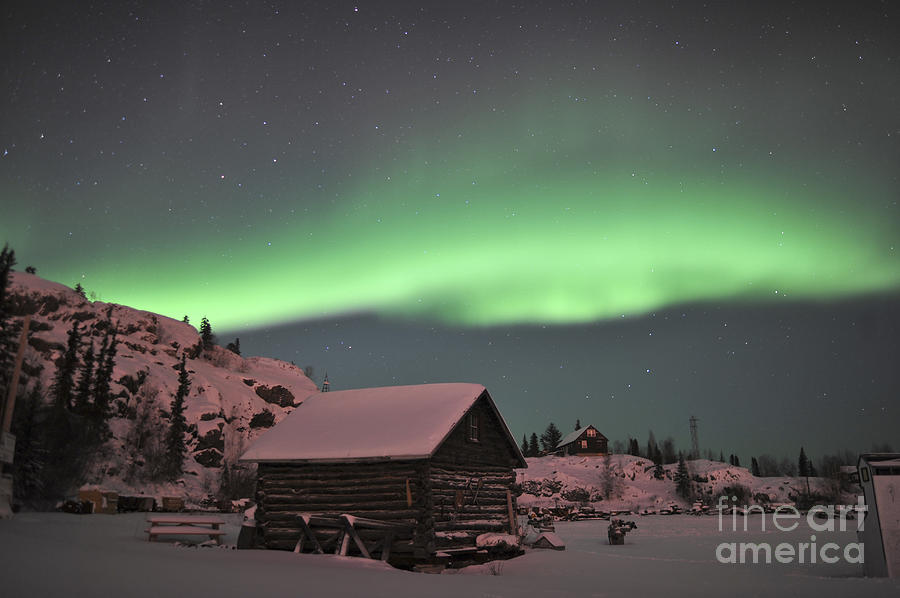 Aurora Borealis Over A Cabin, Northwest Photograph by Jiri Hermann