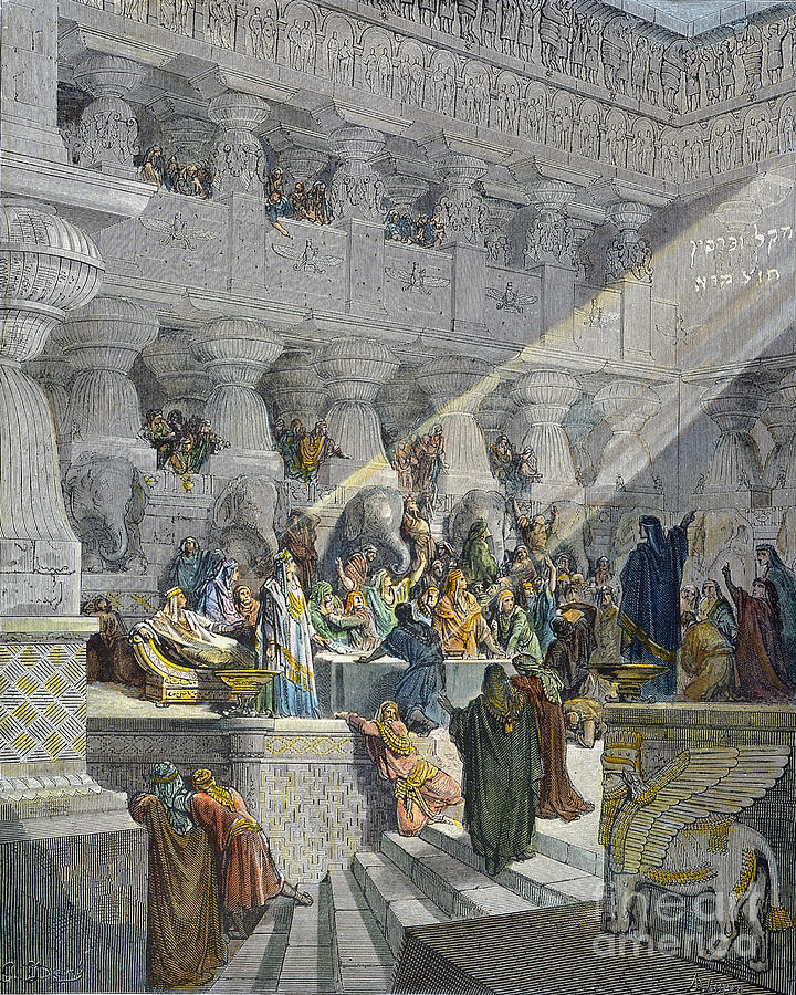 Belshazzars Feast #2 Drawing by Gustave Dore