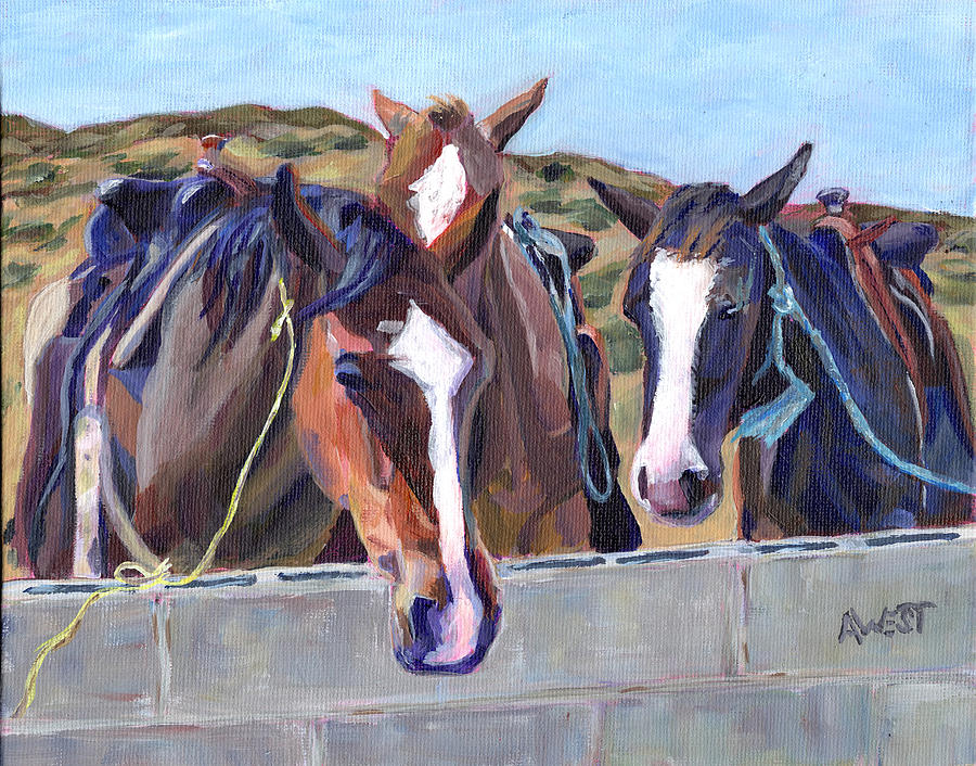 3 Bored Amigos Painting by Anne West