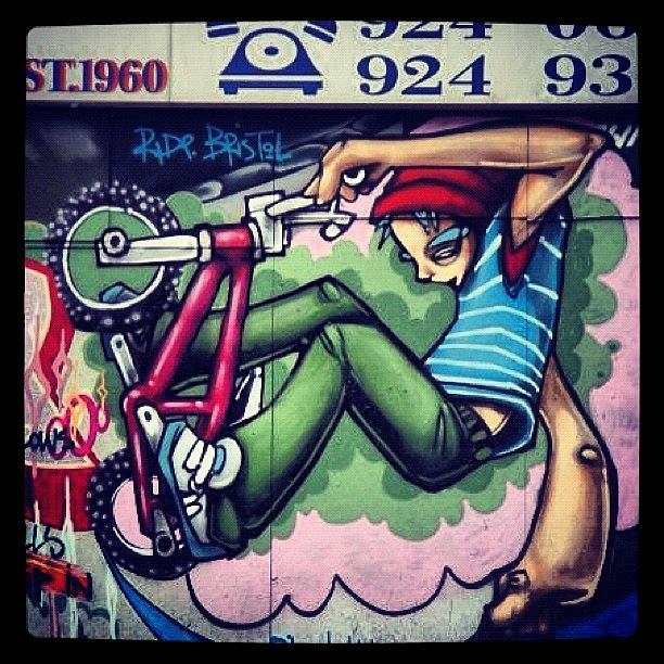 Bicycle Photograph - #bristolgraffiti Was In #stokescroft #3 by Nigel Brown
