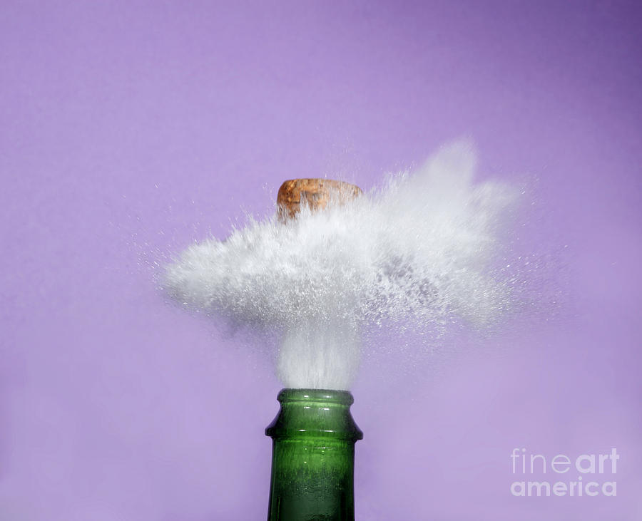 Champagne Cork Popping #3 Photograph by Ted Kinsman