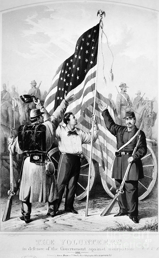 Flag Photograph - Civil War: Volunteers, 1861 #3 by Granger