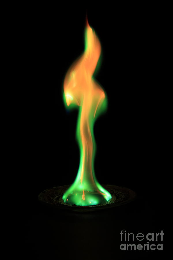 Copper(ii) Chloride  - Copperii Chloride Flame Test #3 by Ted Kinsman