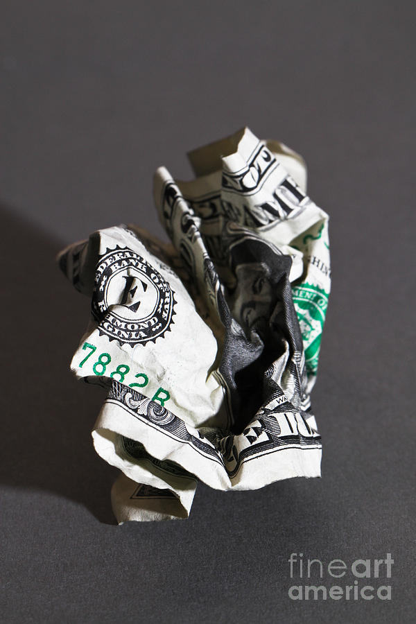 Crumpled Money #3 Photograph by Photo Researchers, Inc.