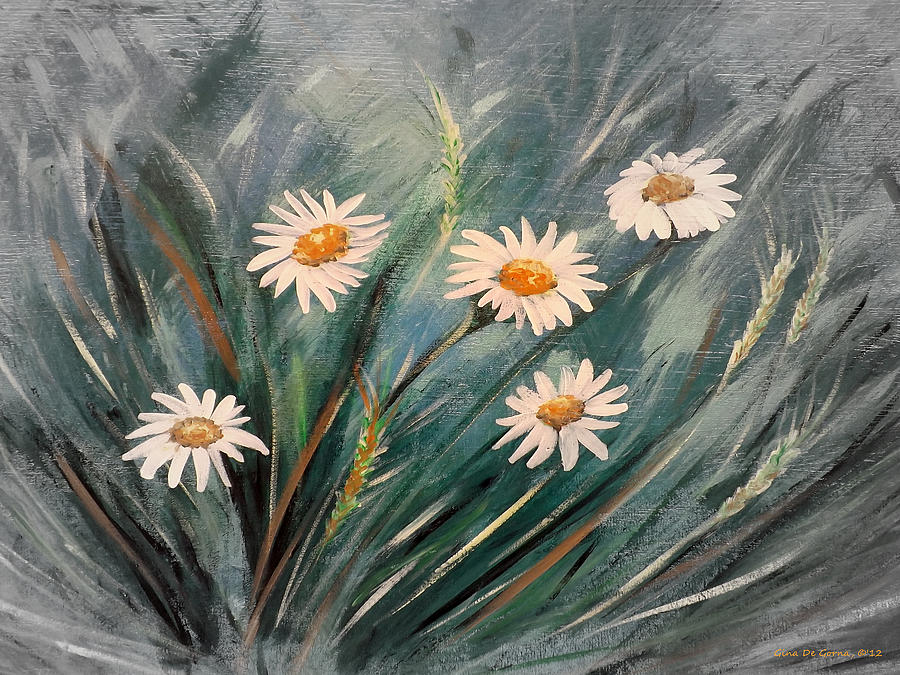 Flower Painting - Daisies #3 by Gina De Gorna