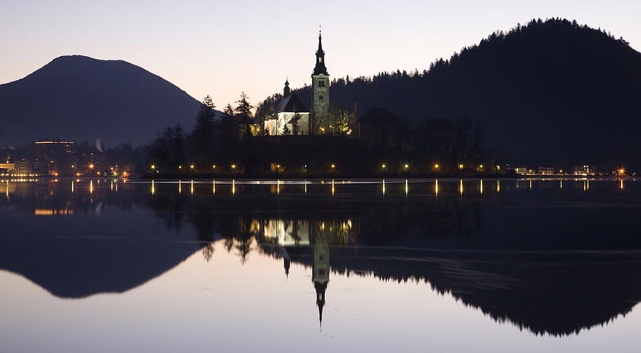 Dawn breaks over Lake Bled #3 Photograph by Ian Middleton