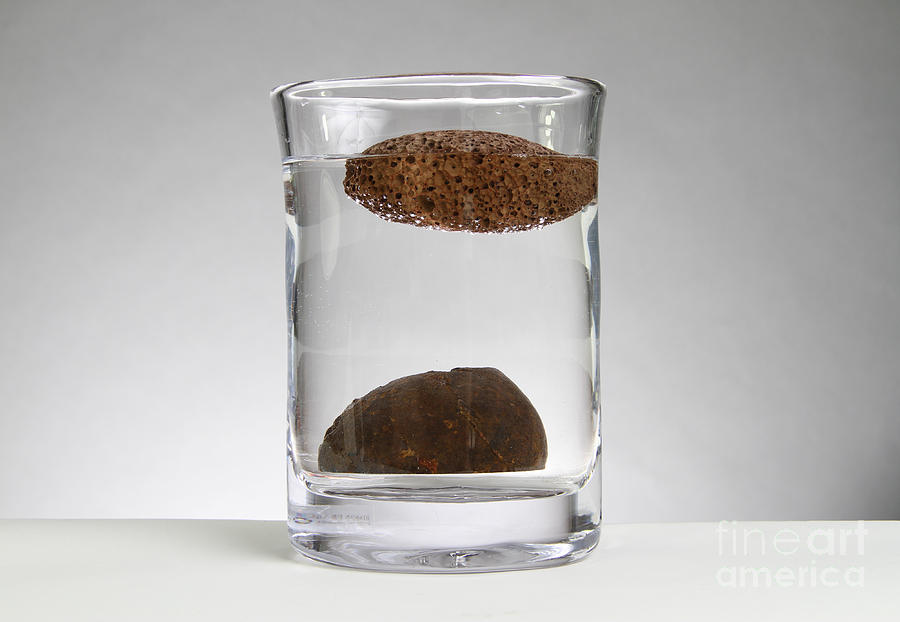 Density Of Pumice #3 Photograph by Photo Researchers, Inc.