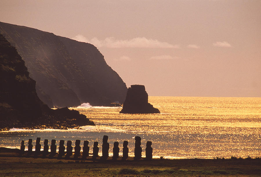 Architecture Photograph - Easter Island Statues #3 by David Nunuk