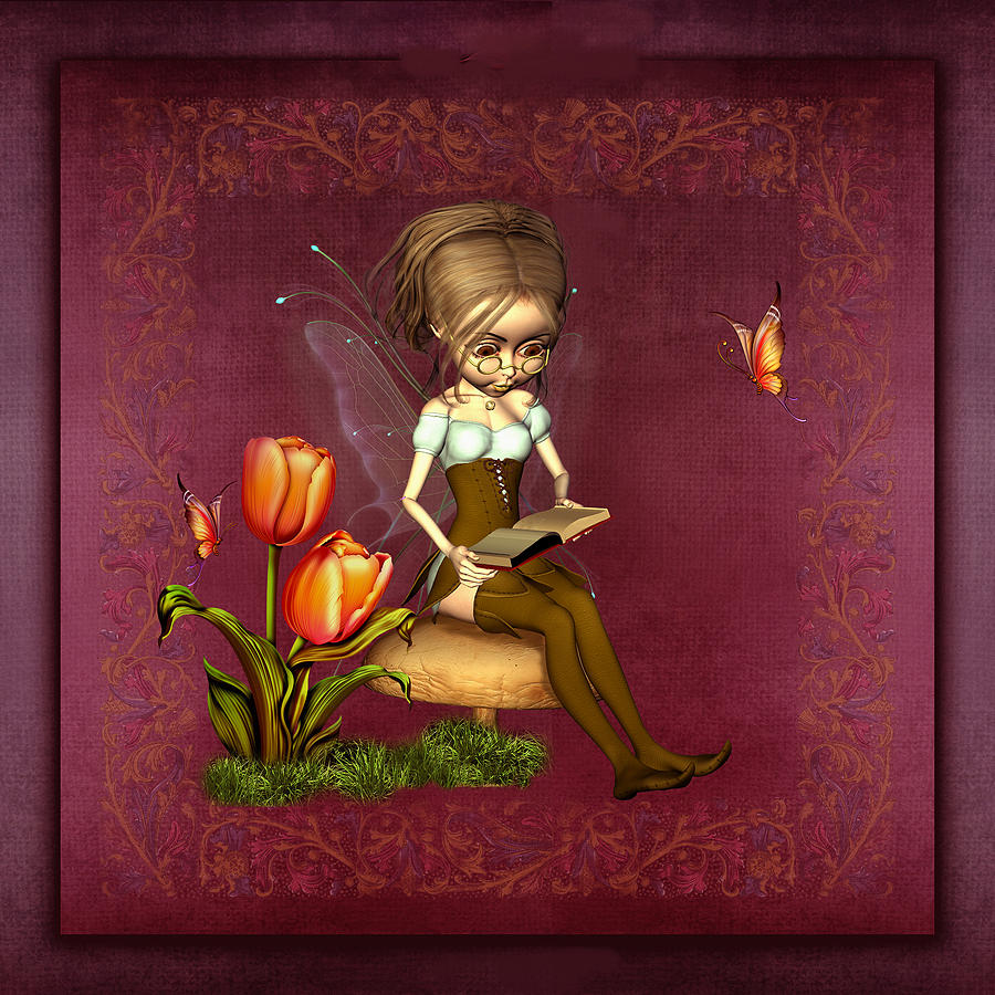 Fairy in the garden #3 Digital Art by John Junek