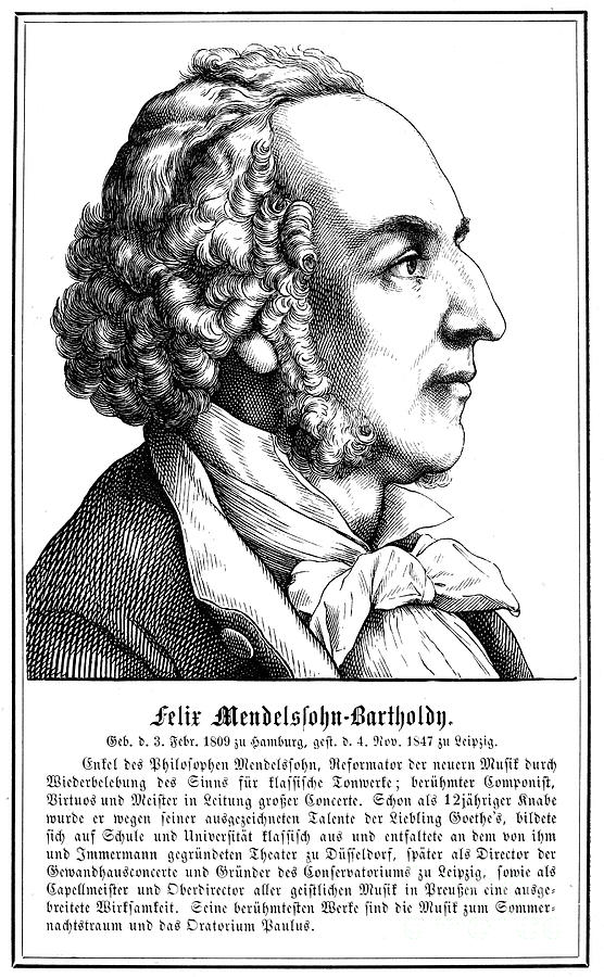 Portrait Photograph - Felix Mendelssohn #3 by Granger