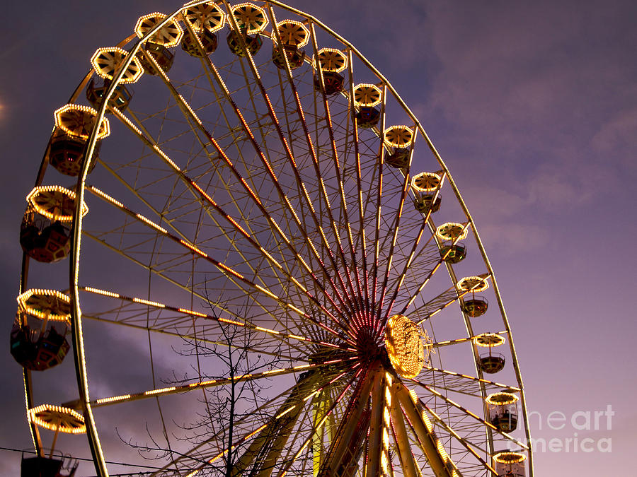 Wheels Photograph - Ferris wheel #3 by Bernard Jaubert