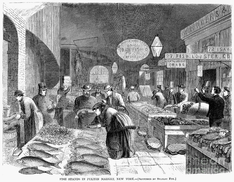 Fulton Fish Market, 1869 #3 Photograph by Granger
