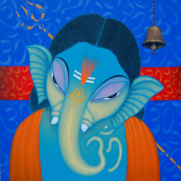 Ganesh Meditation Painting by Bhiva Punekar - Fine Art America