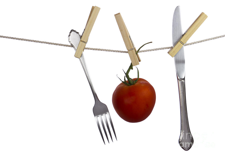 Tomato Photograph - Hanging food #3 by Blink Images