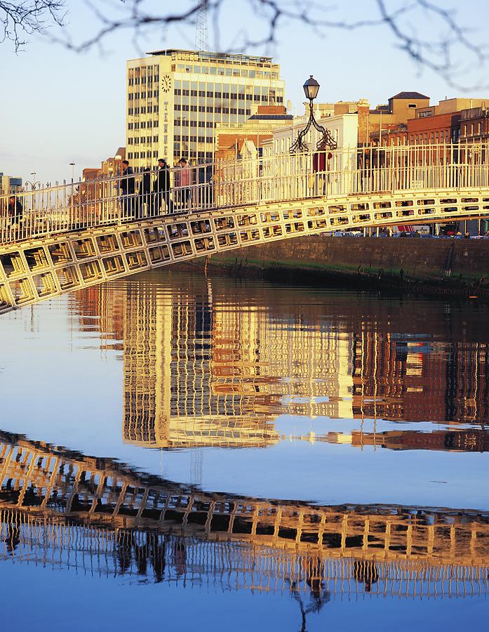 City Photograph - Hapenny Bridge, River Liffey, Dublin #3 by The Irish Image Collection 