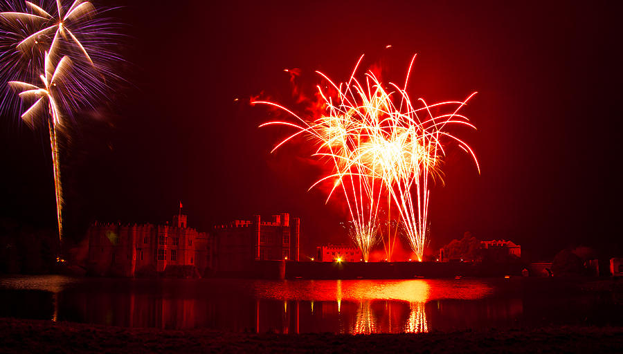 Castle Photograph - Leeds Castle Fireworks #3 by Dawn OConnor