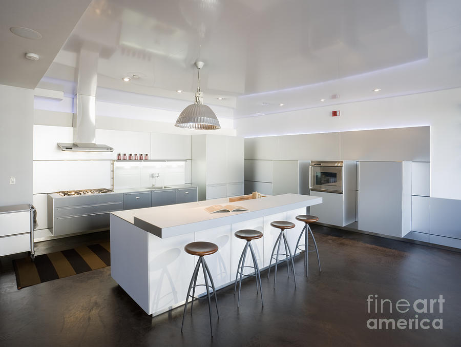 Modern White Kitchen Photograph by Andersen Ross Fine Art America