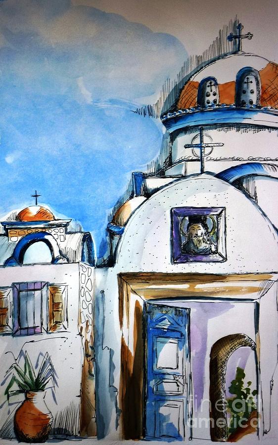 Monastery of St Savas #3 Painting by Therese Alcorn