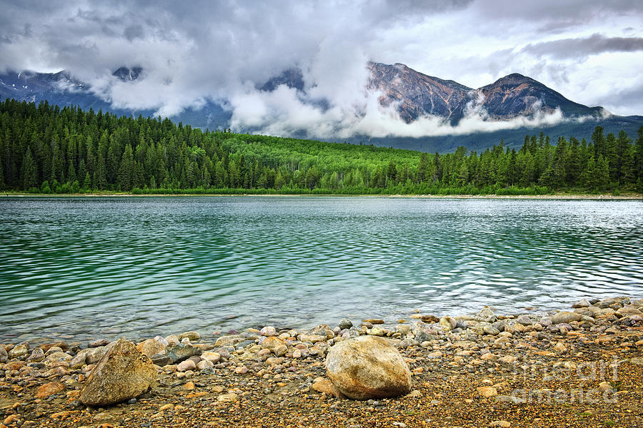 Mountain Photograph - Mountain lake in Jasper National Park 4 by Elena Elisseeva