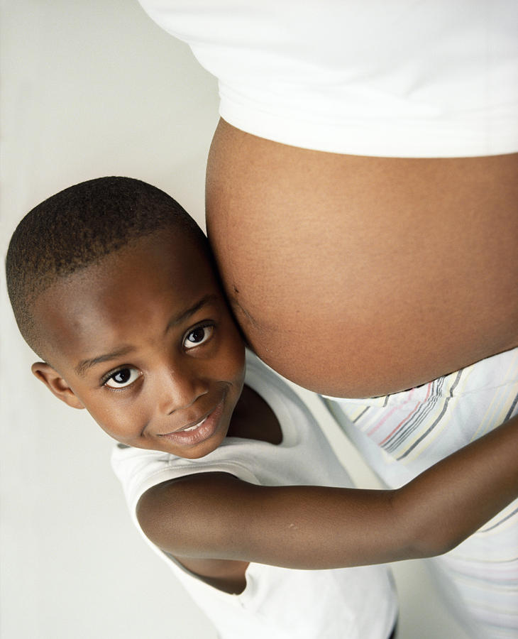 Human Photograph - Pregnant Woman And Son #3 by Ian Boddy