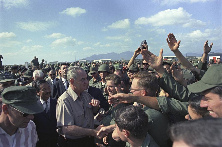Politician Photograph - President Johnson In South Vietnam. Lbj #3 by Everett