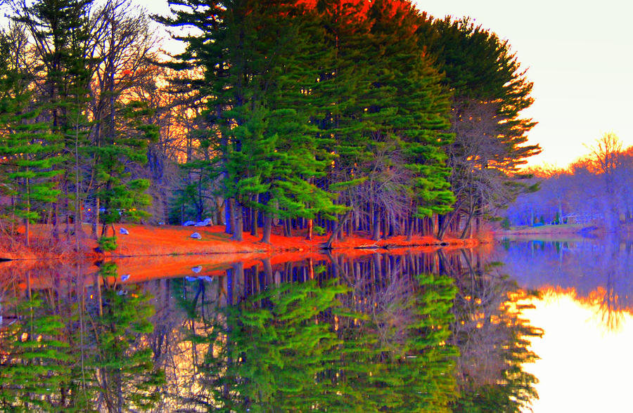 Reflections At Farrington Lake #3 Digital Art by Aron Chervin