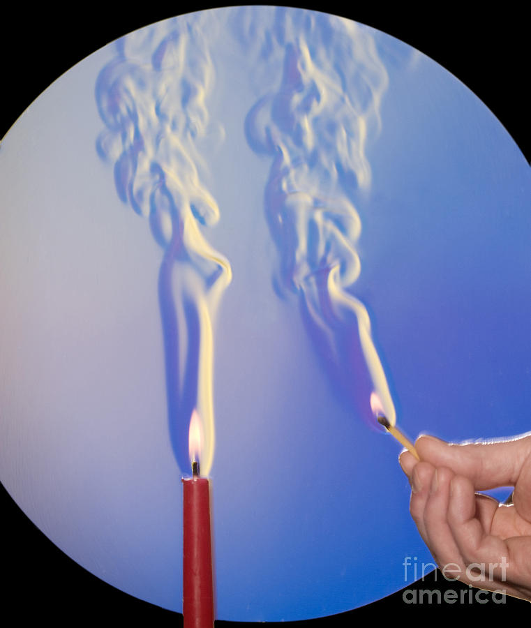 Schlieren Image Of A Candle And Match #3  by Ted Kinsman