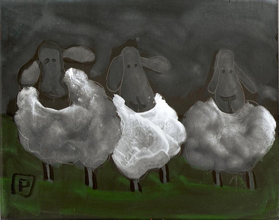 3 Sheepish sheep Mixed Media by Peter  McPartlin