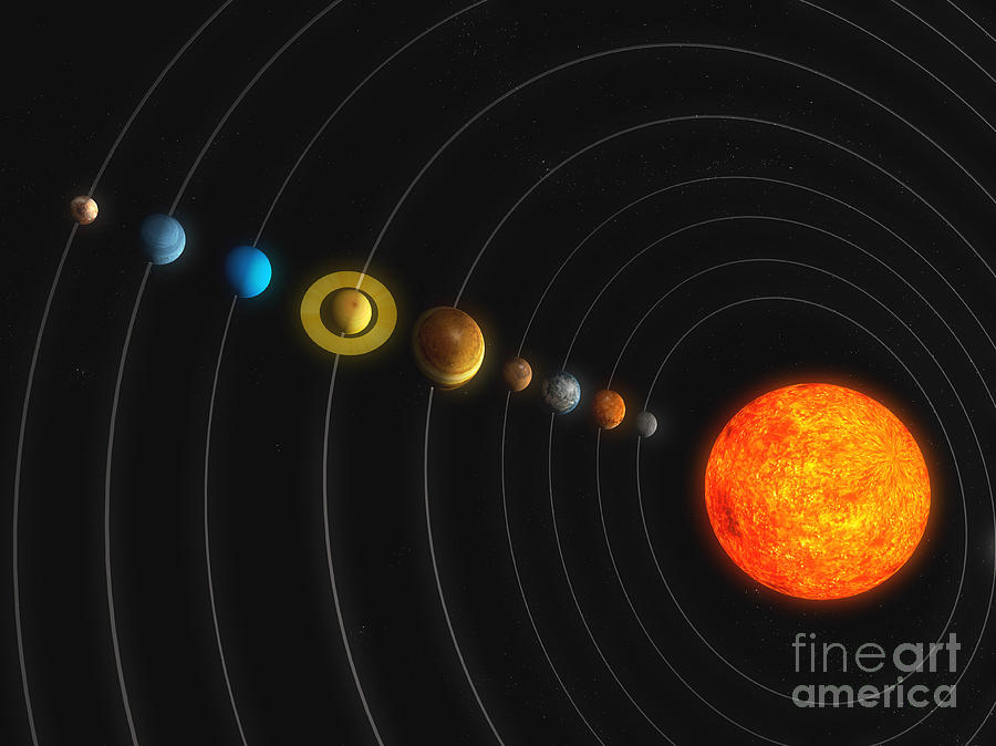 Planet Digital Art - Solar System #3 by Carbon Lotus