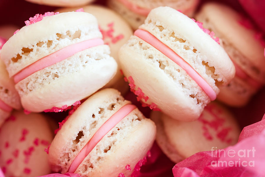 Cookie Photograph - Strawberry macarons #3 by Ruth Black