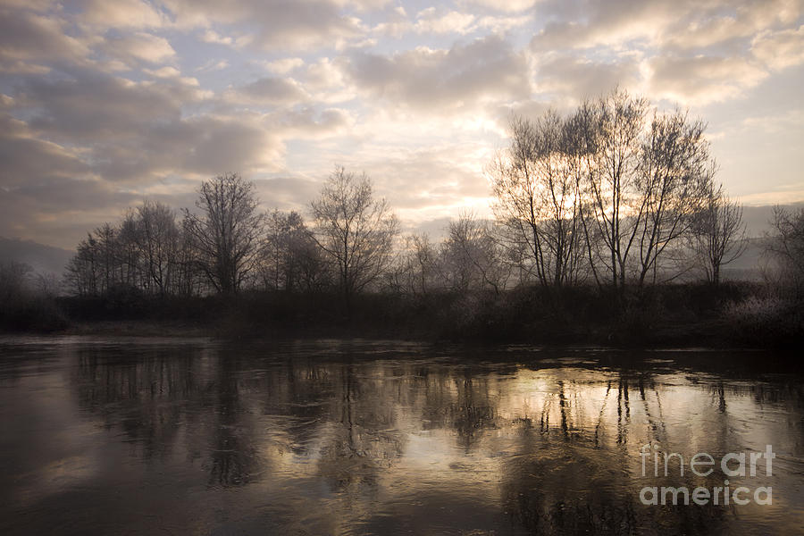 Winter Photograph - sunset over river Wye #3 by Ang El