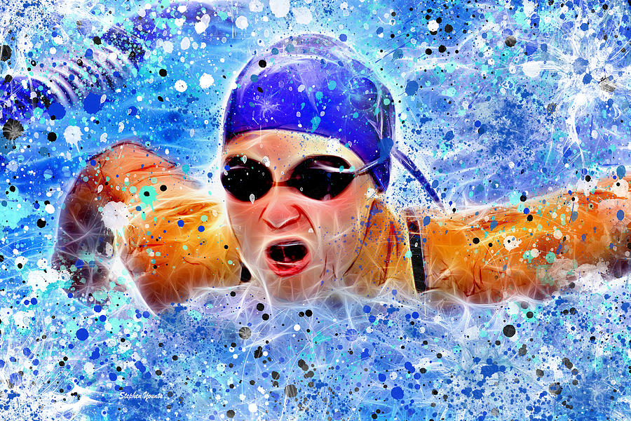 Swimmer #1 Digital Art by Stephen Younts