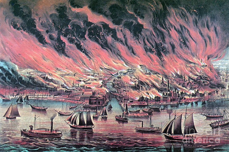 The Great Chicago Fire, 1871 #3 Photograph by Photo Researchers