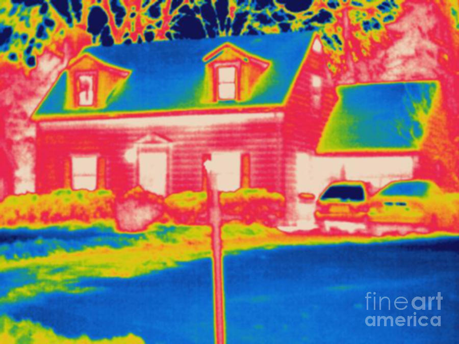 Thermogram Of A House #3 Photograph by Ted Kinsman