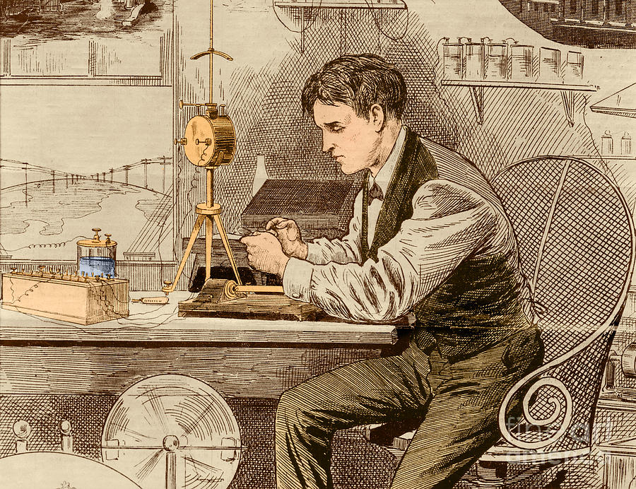 Thomas Alva Edison Photograph - Thomas Edison  by Science Source