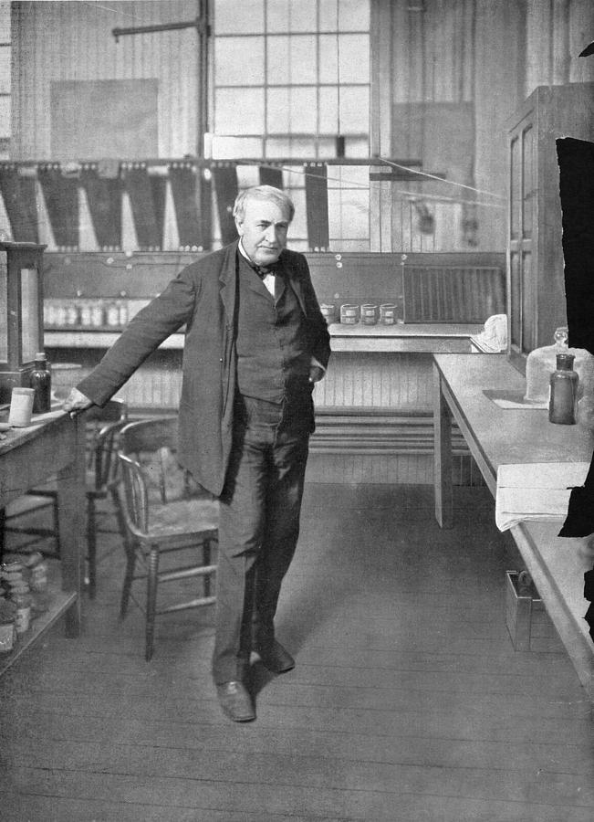 Portrait Photograph - Thomas Edison, Us Inventor #3 by Humanities & Social Sciences Librarynew York Public Library