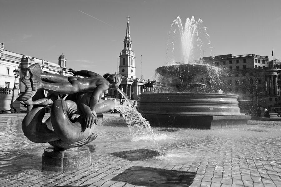 Trafalgar Square Fountains London #3 Photograph by David French