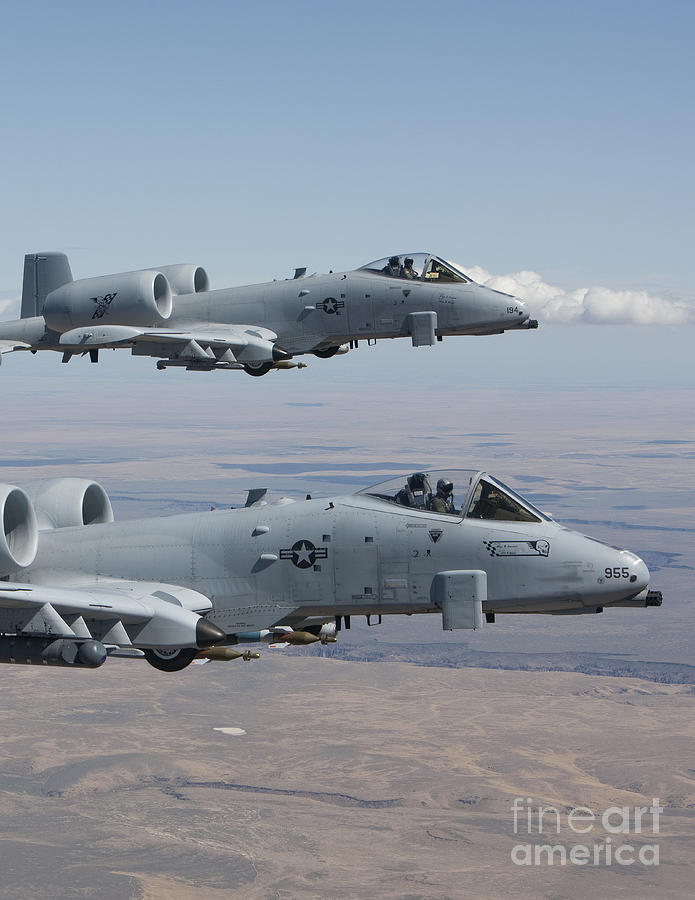 Two A-10 Thunderbolts Fly Photograph