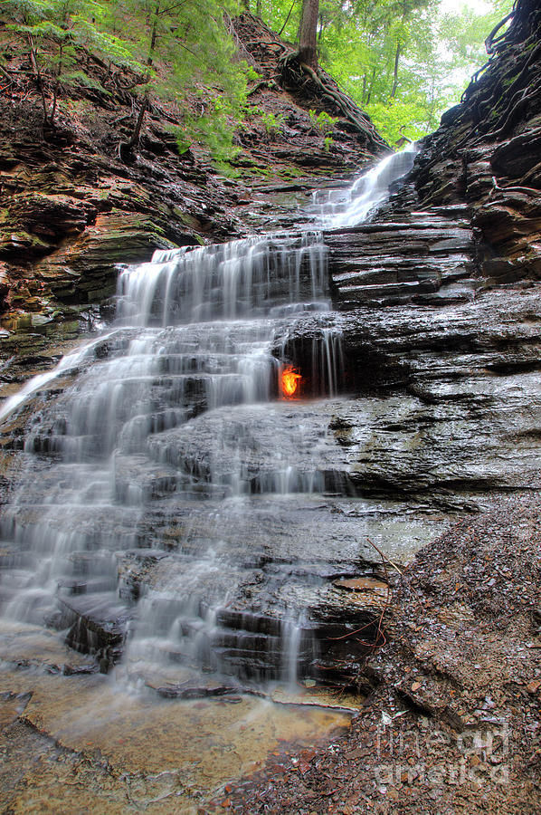 Waterfall And Natural Gas #3 Photograph by Ted Kinsman