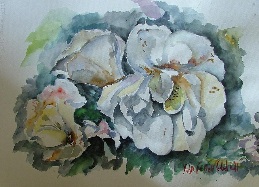 White Flowers #1 Painting by Rita Fetisov