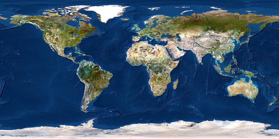 Whole Earth Map Photograph by Planetobserver - Pixels