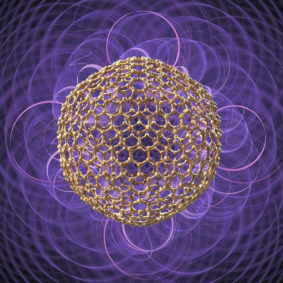 Buckyball Molecule, Artwork #30 Digital Art by Laguna Design